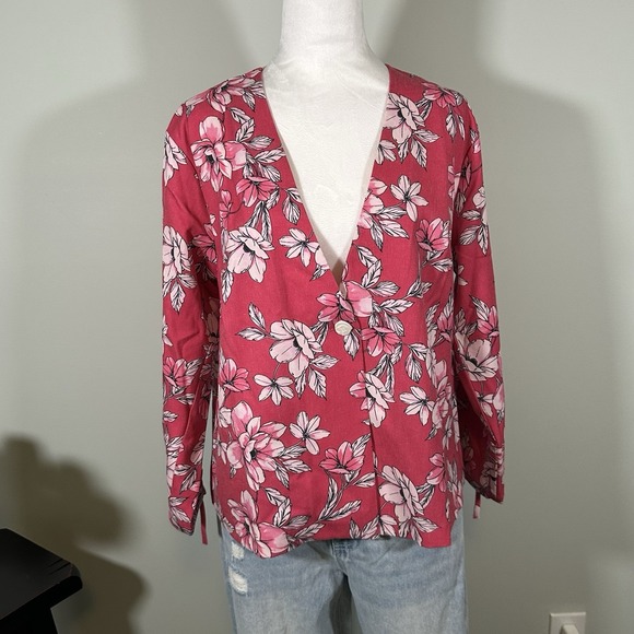 NWT Christian Soriano C Wonder Pink Blazer One Bottom Closure Large - Picture 1 of 8